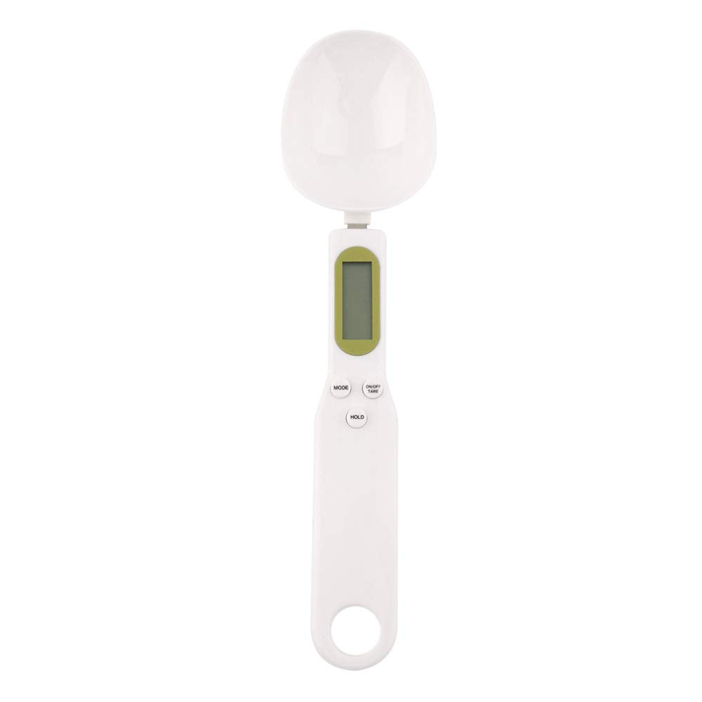 Mengshen Digital Spoon Scale for Kitchen Food High Precision Small Scale with Tare Function Weighing and Measuring Dry Liquid Ingredient Milk Tea Flour Medicine 1.1lb/500g(0.1g) Milligram Scale White