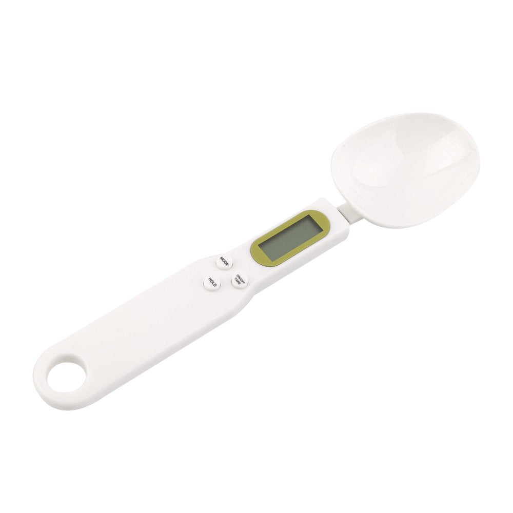 Mengshen Digital Spoon Scale for Kitchen Food High Precision Small Scale with Tare Function Weighing and Measuring Dry Liquid Ingredient Milk Tea Flour Medicine 1.1lb/500g(0.1g) Milligram Scale White