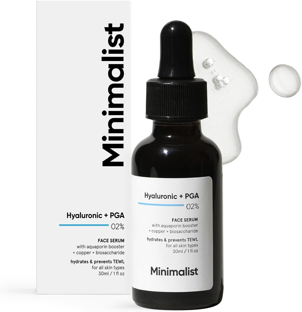 Minimalist 2% Hyaluronic Acid Serum For Intense Hydration, Glowing Skin and Fines Lines | With PGA | Daily Hydrating Face Serum For Women and Men, 30 Ml 1 Fl Oz (Pack Of 1)