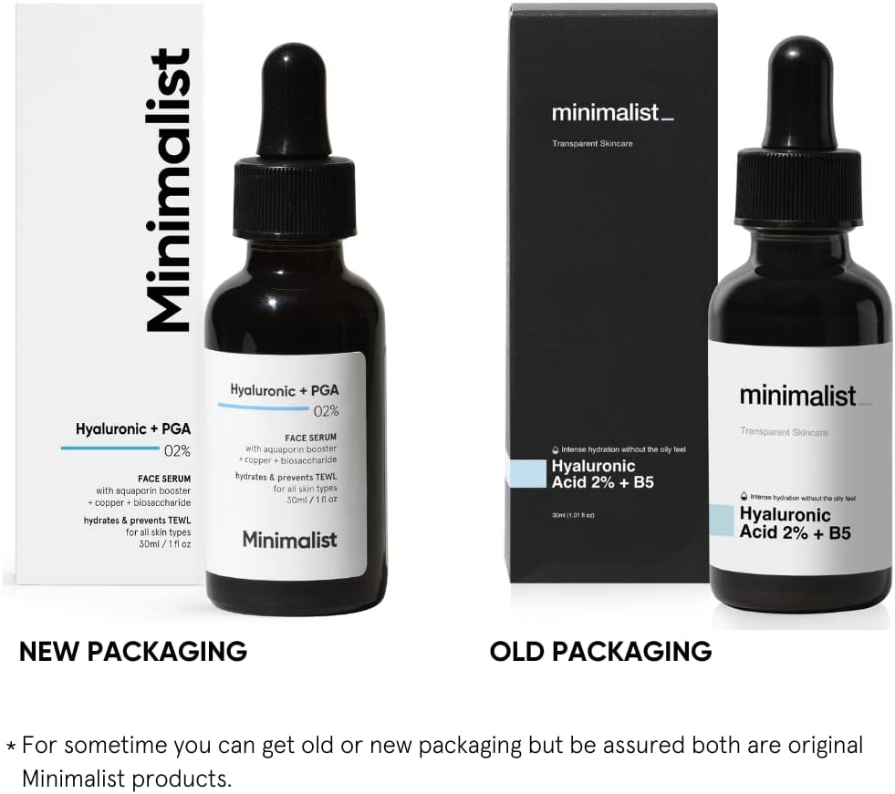 Minimalist 2% Hyaluronic Acid Serum For Intense Hydration, Glowing Skin and Fines Lines | With PGA | Daily Hydrating Face Serum For Women and Men, 30 Ml 1 Fl Oz (Pack Of 1)