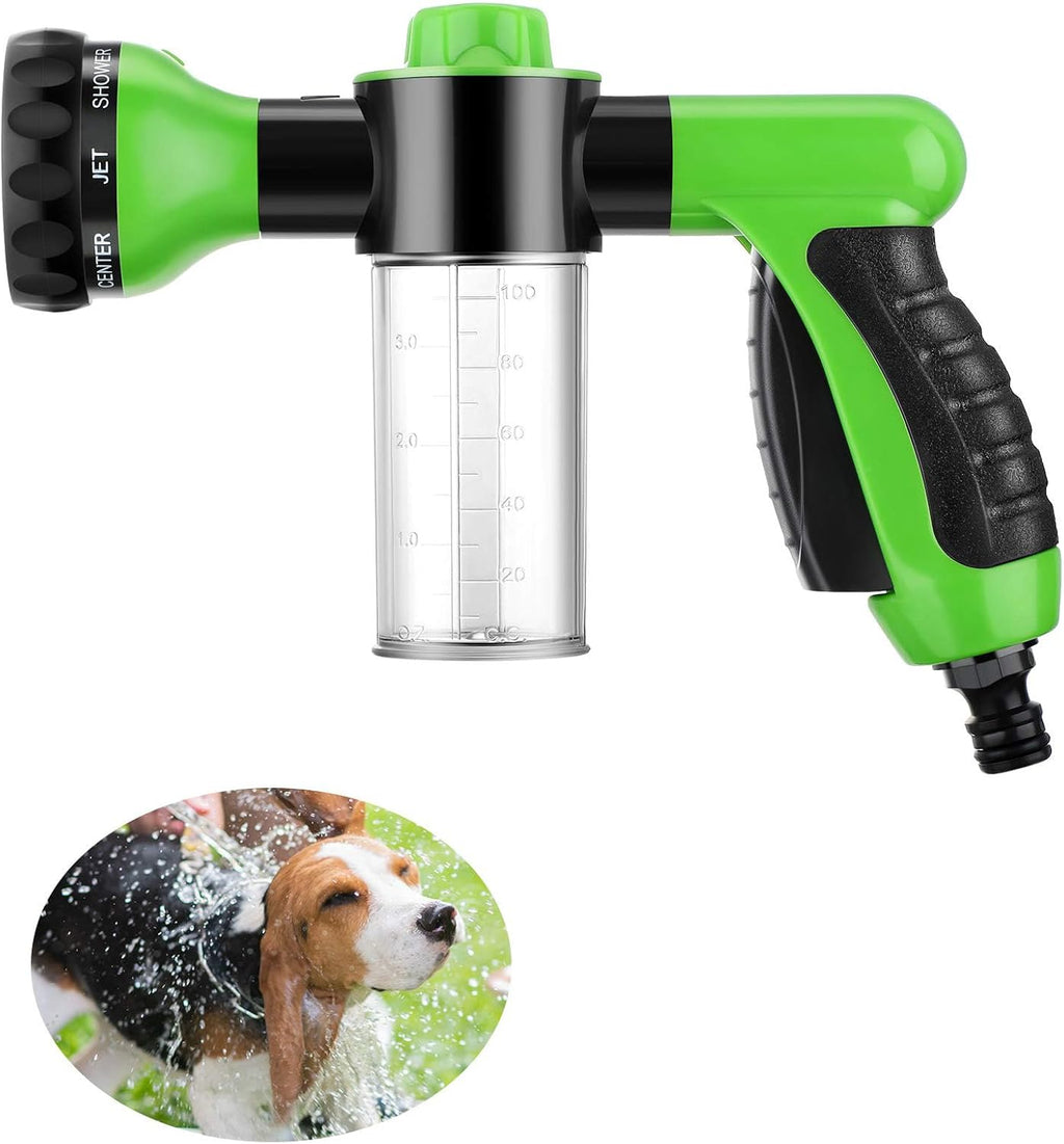 Garden Hose Foam Sprayer, 8 Patterns High Pressure Nozzles Watering Sprayer Soap Dispenser with Soap Reservoir for Car Washing Pets Shower Plants Watering
