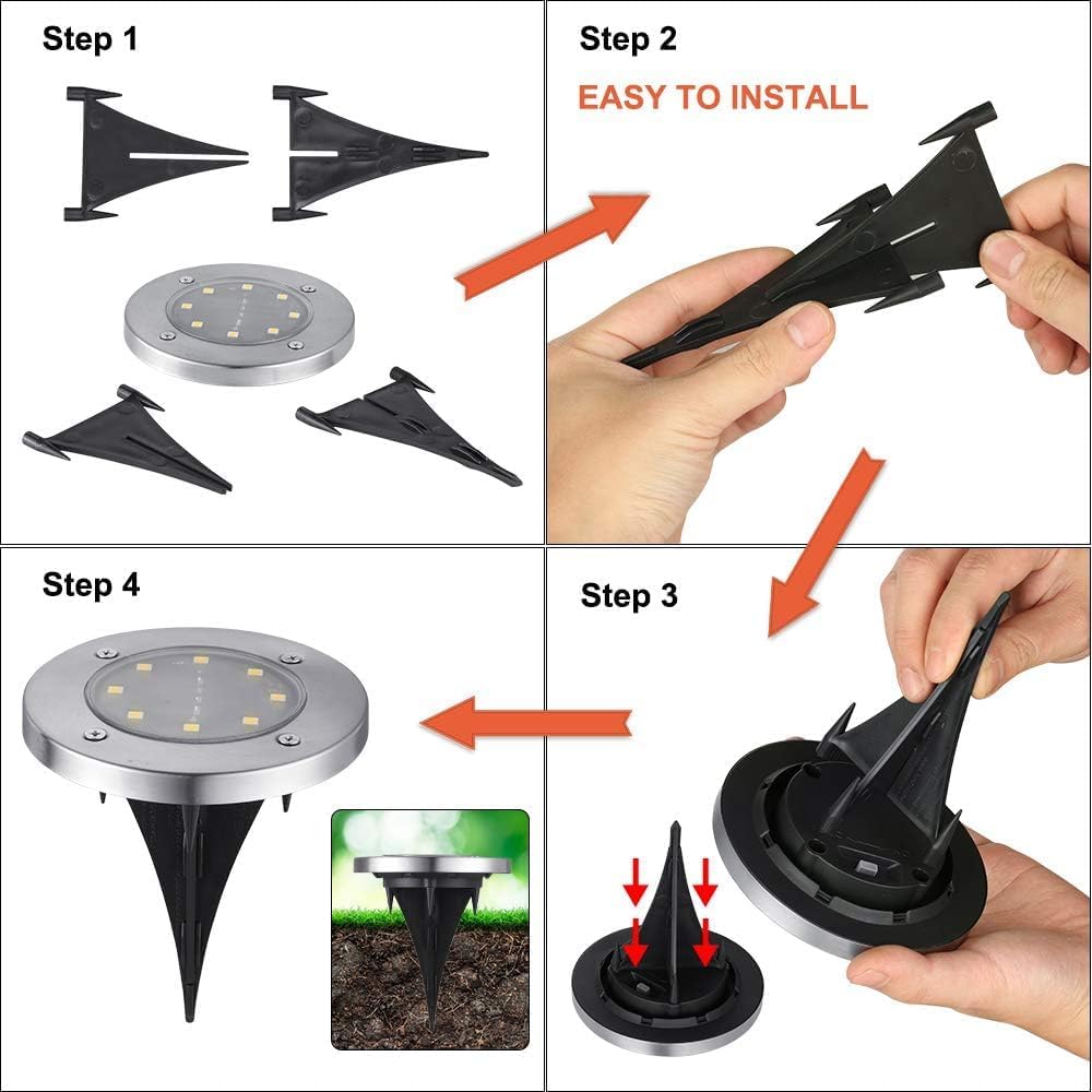 Toodour Solar Lights Outdoor, 16 Pack Solar Ground Lights Waterproof Garden In-Ground Lights - Bright Solar Disk Light Landscape Lighting for Lawn Yard Deck Patio Walkway Outdoor Decor - Warm White