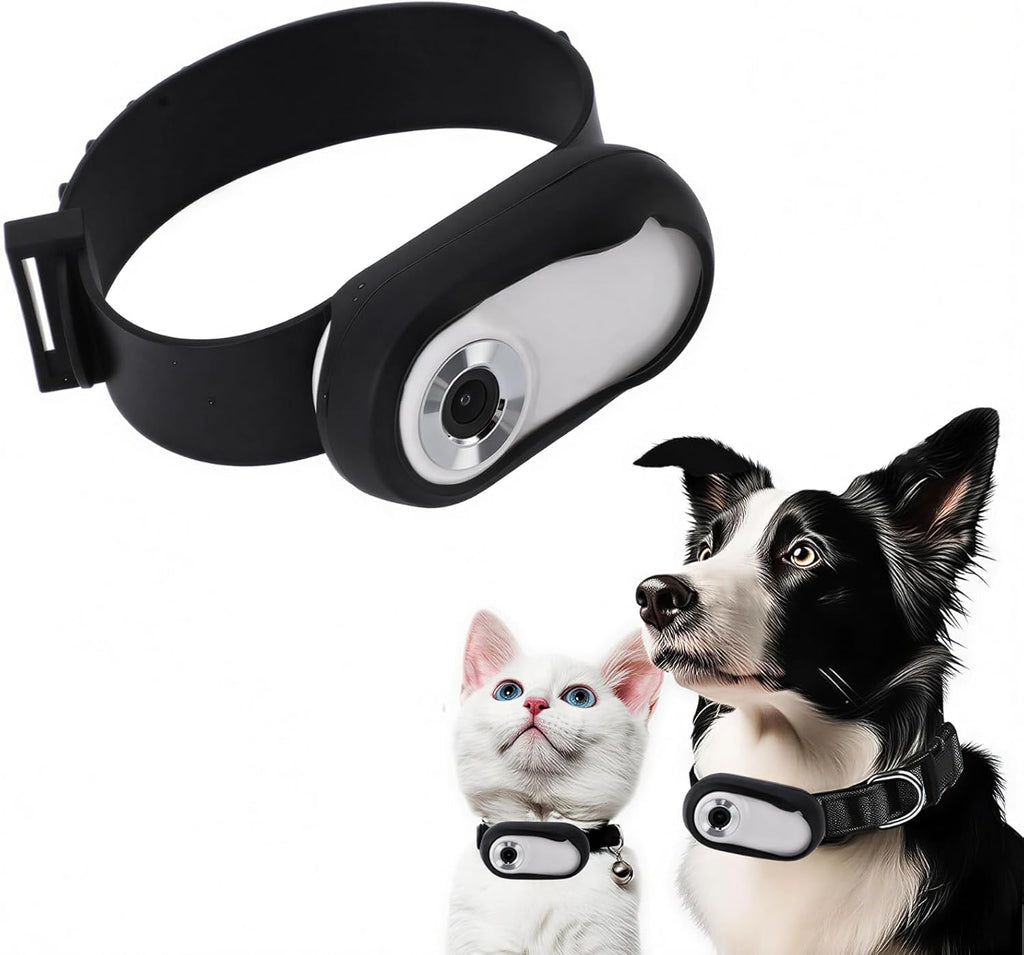 Cat Camera Collar,Digital Display Cat Camera Collar HD 1080P Wireless Pet Camera,170° Wide Angle Lens Small Action Cameras,for Dogs Cats