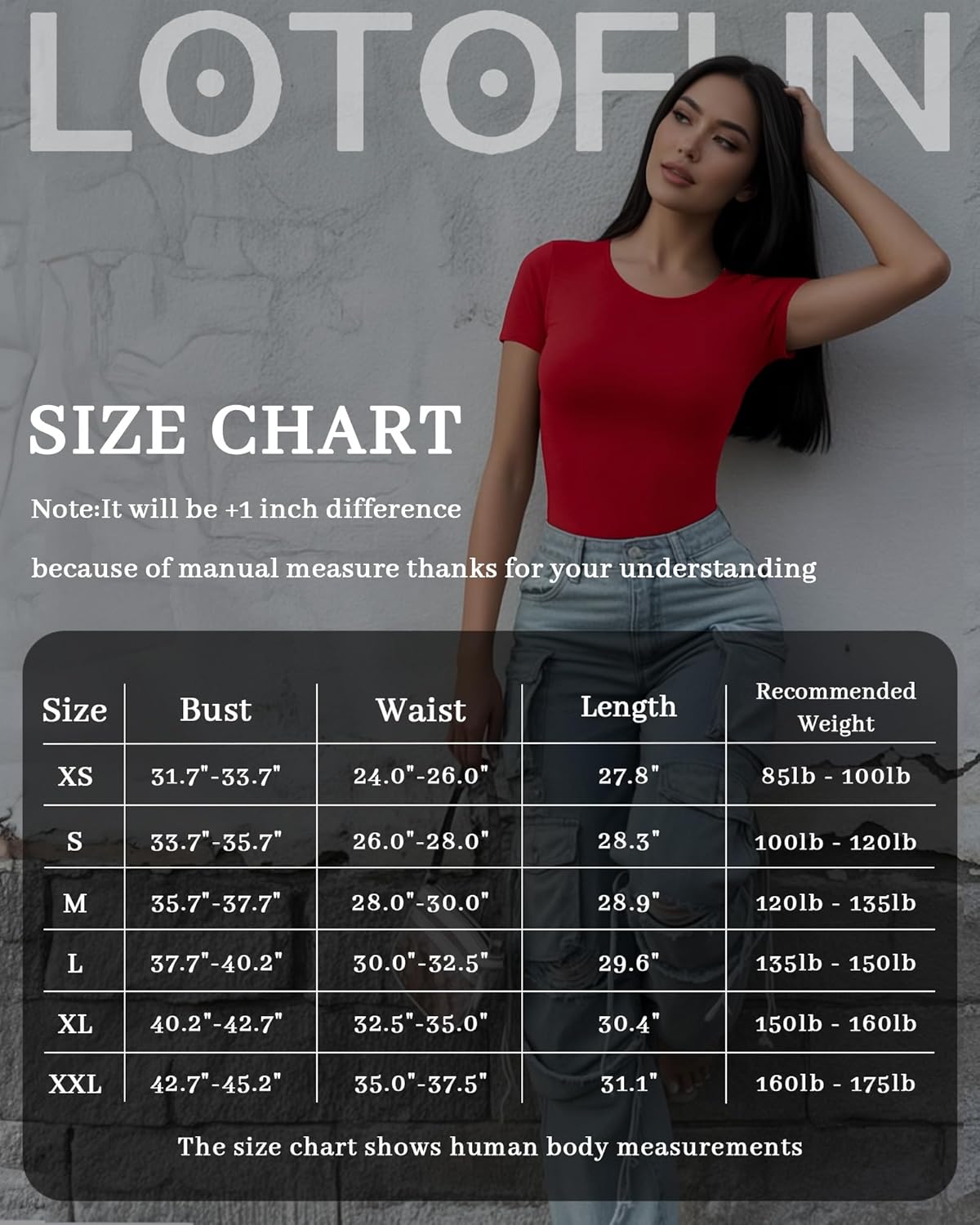 Lotofun Short Sleeve Round Neck Bodysuits For Women Basic Slim Fit Body Suit Shirts Tops