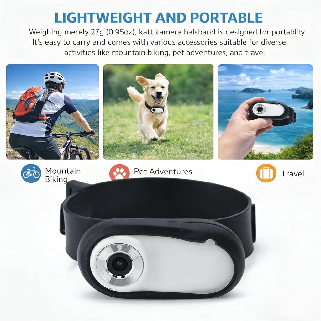 Cat Camera Collar,Digital Display Cat Camera Collar HD 1080P Wireless Pet Camera,170° Wide Angle Lens Small Action Cameras,for Dogs Cats