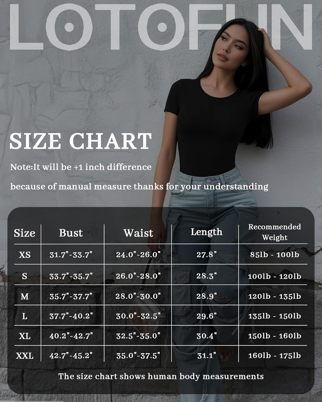 Lotofun Short Sleeve Round Neck Bodysuits For Women Basic Slim Fit Body Suit Shirts Tops