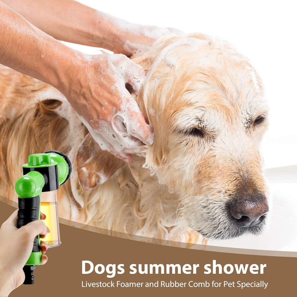Garden Hose Foam Sprayer, 8 Patterns High Pressure Nozzles Watering Sprayer Soap Dispenser with Soap Reservoir for Car Washing Pets Shower Plants Watering