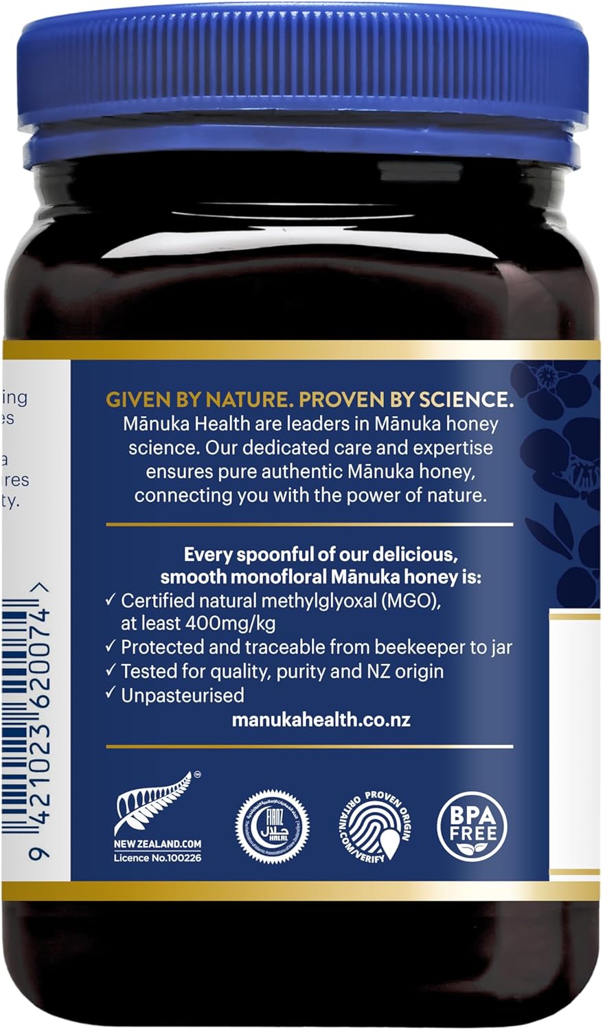 Manuka Health UMF 13+/MGO 400+ Manuka Honey (250g/8.8oz), Superfood, Authentic Raw Honey from New Zealand