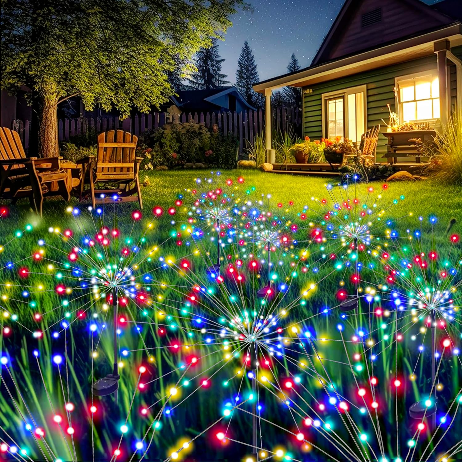 GIGALUMI Garden Outdoor Decor Lights 120LED 2Pack, Solar Garden Lights for Yard Outside Fairy Decorative,Solar Powered for Yard Pathway Flowerbed Planter Balcony Patio Decor（Warm White）